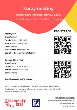 Kurzy češtiny Liberec 2023